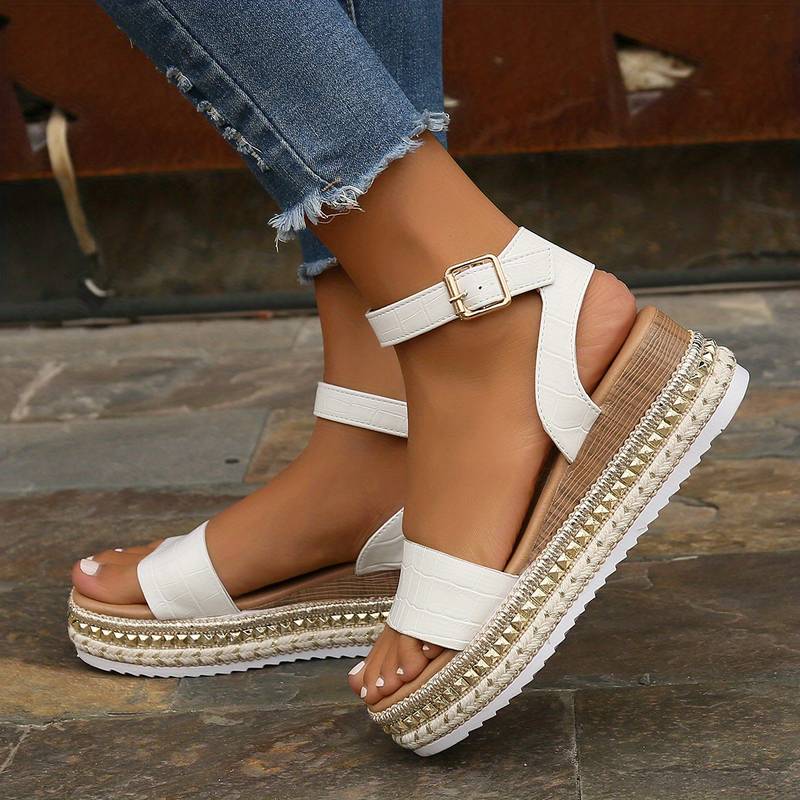 VIP Summer Platform Sandals with Ankle Strap and Textured Sole